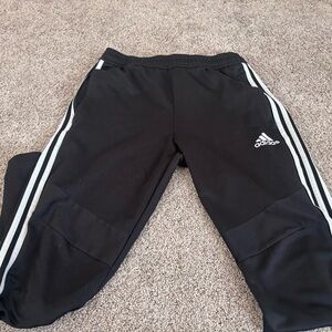 Adidas Black Joggers with White Stripes